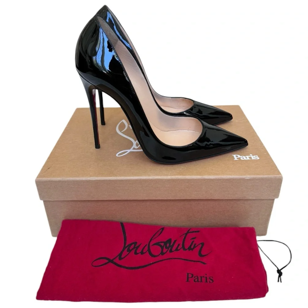 Christian Louboutin So Kate 120 Black Patent Leather 37.5